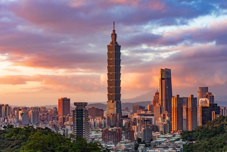 Taipei City at sunset