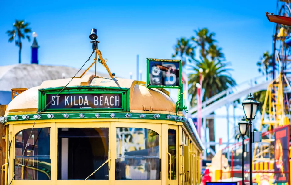 Tram to St Kilda as an easy way to visit the beach after moving abroad