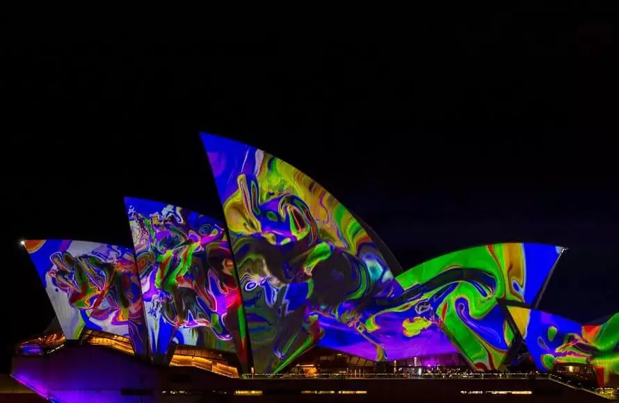 Art exhibited on Opera House at Sydney Festival 2018