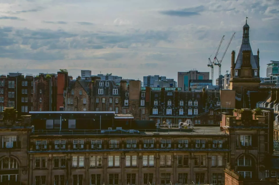 View over Glasgow's rooftops during the day