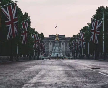 United Kingdom flags on the street