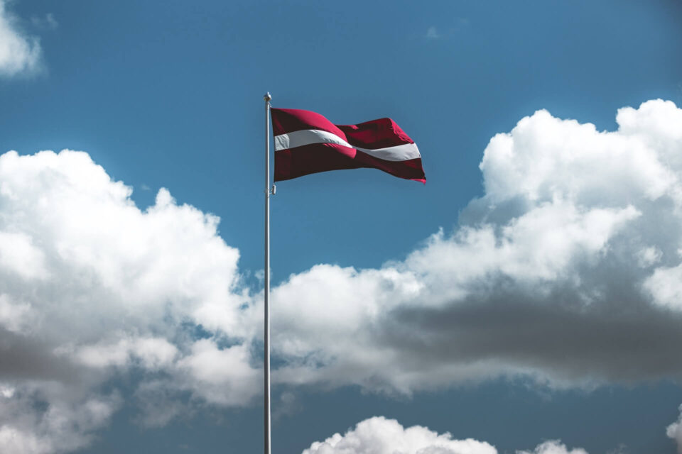 The flag of Republic of Latvia