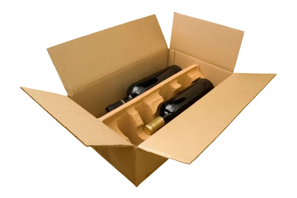 Picture of cardboard wine container.