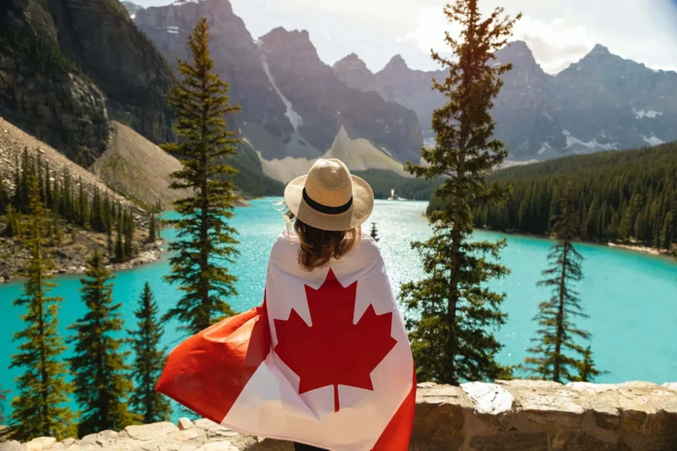 Girl with a Canadian flag