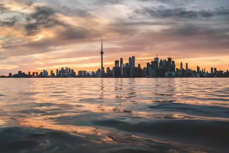 Toronto panorama during the sunset