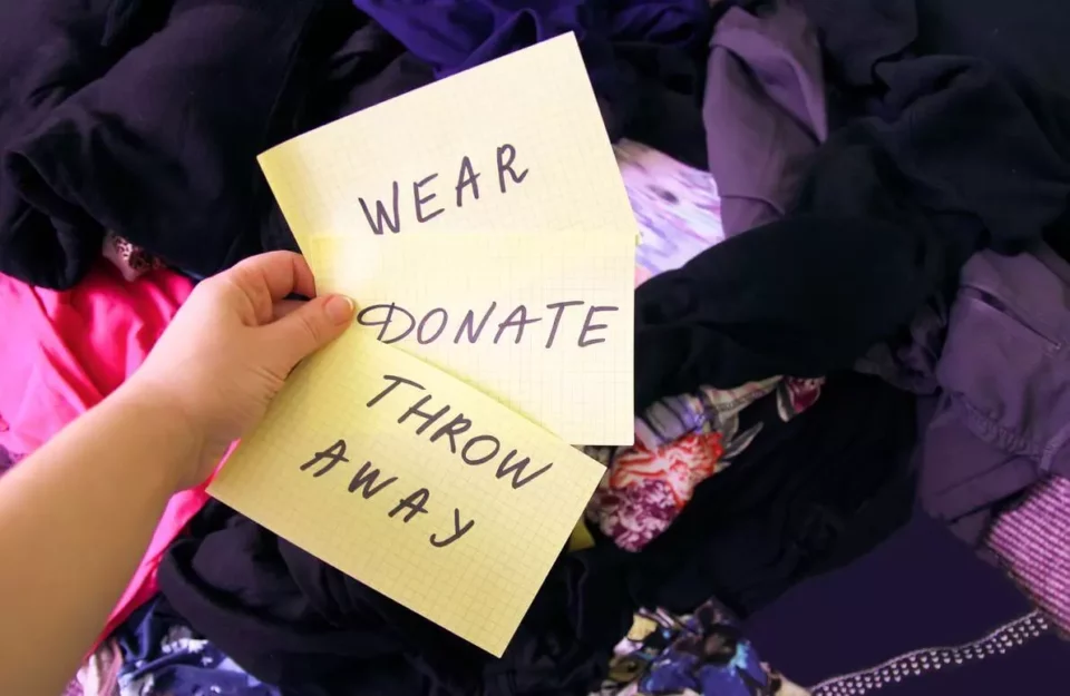 Wear, donate, throw away papers