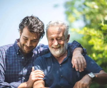 a-son-and-a-father-hugging