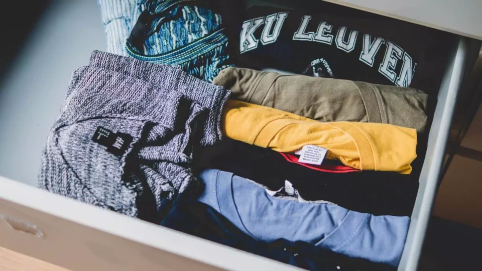 Clothes packed in drawers before moving overseas