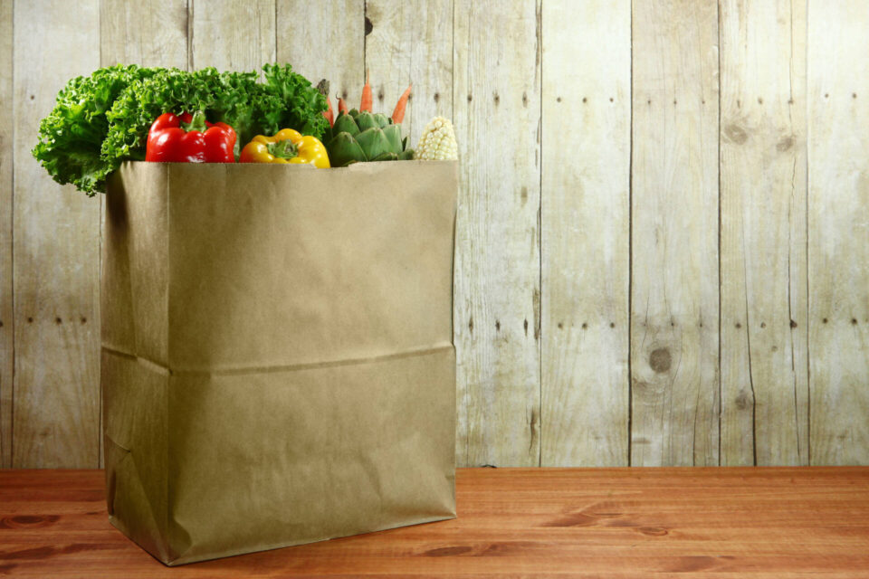 Vegetables in a paper bag 