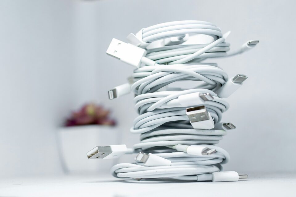 White phone chargers 
